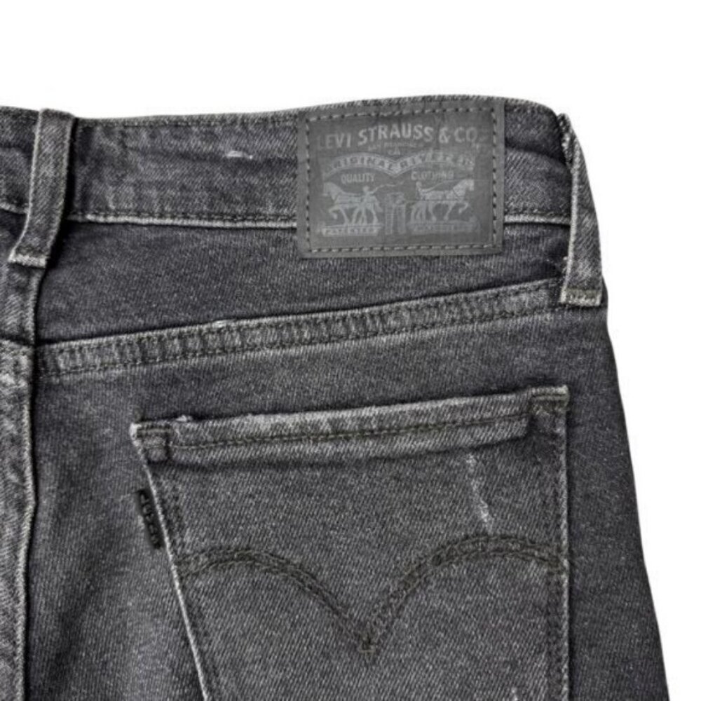 Levi's 711 Skinny Distressed Jeans Size 24 Bandit Black - Picture 8 of 8